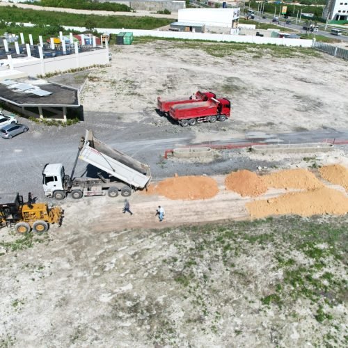 Vista aérea del inicio de construcción del proyecto inmobiliario Aura Boulevard desarrollado por Nivel